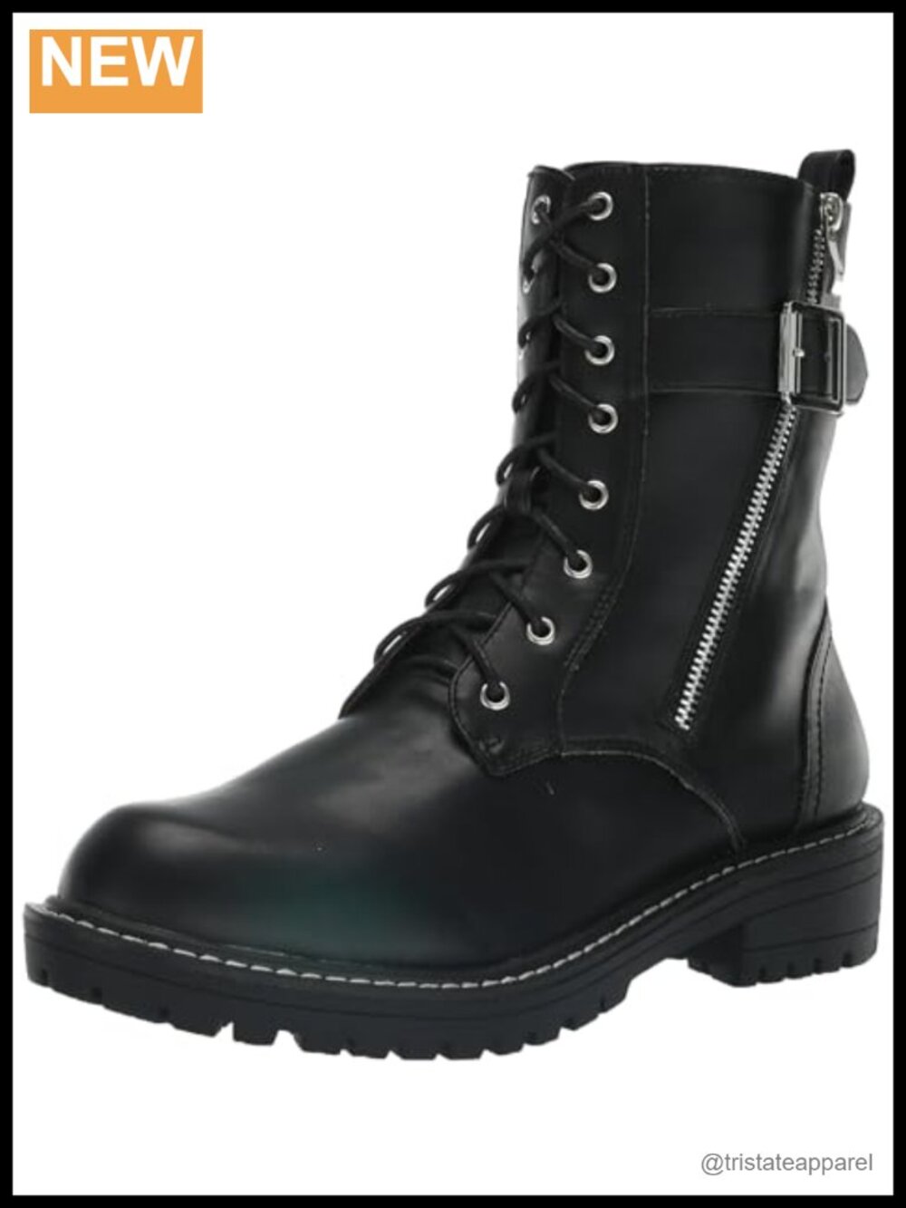 Women's Wide Fit Lace Up Ankle Boots - Leather Outer, Zip